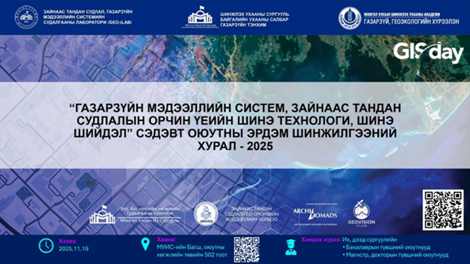 ОЛОН УЛСЫН ГАЗАРЗҮЙН МЭДЭЭЛЛИЙН СИСТЕМИЙН ӨДРИЙГ ТЭМДЭГЛЭН, ХАМТАРСАН ЭРДЭМ ШИНЖИЛГЭЭНИЙ ХУРАЛ ЗОХИОН БАЙГУУЛЛАА